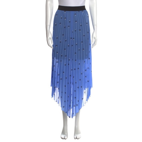 💕HP💕Maje jengo has pleated heart print midi blue skirt - Picture 3 of 7